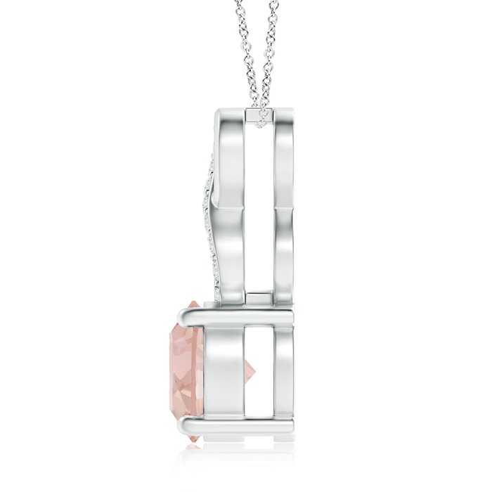 7mm AAAA Morganite Infinity Pendant with Diamond Accents in White Gold product image