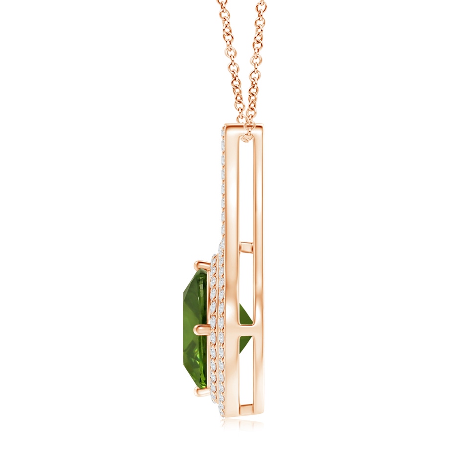 9.27x8.72x4.56mm AAA GIA Certified Green Sapphire Pendant with Inverted V-Bale in Rose Gold Side 199