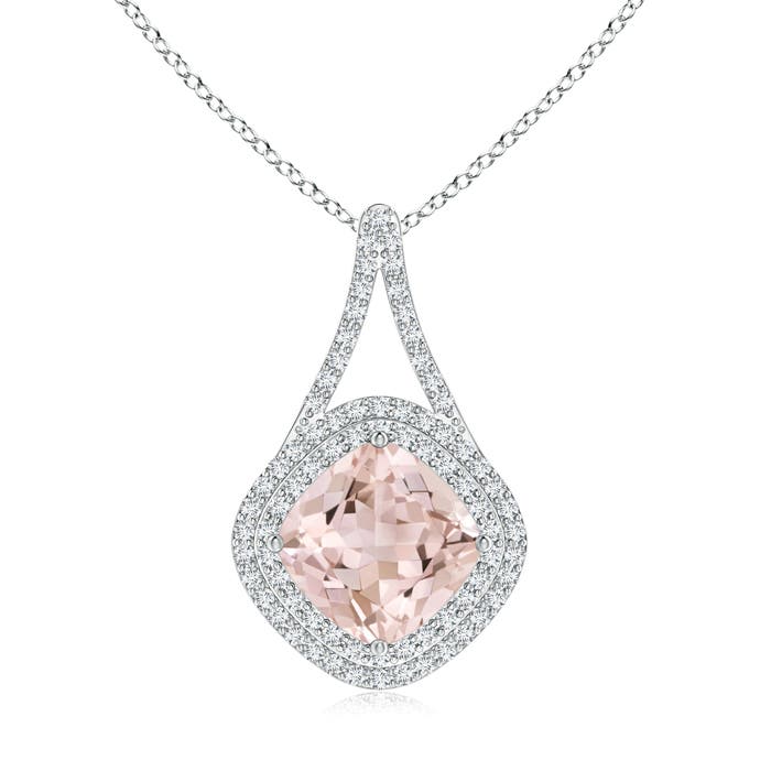 A - Morganite / 4.32 CT / 14 KT White Gold