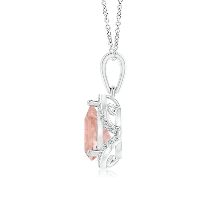 AAAA - Morganite / 1.08 CT / 14 KT White Gold