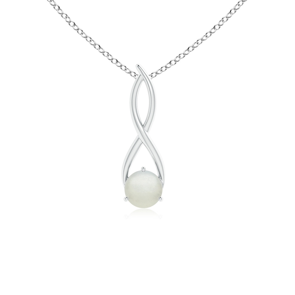 6mm AA Round Moonstone Infinity Twist Pendant in S999 Silver 
