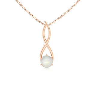 6mm AAAA Round Moonstone Infinity Twist Pendant in Rose Gold