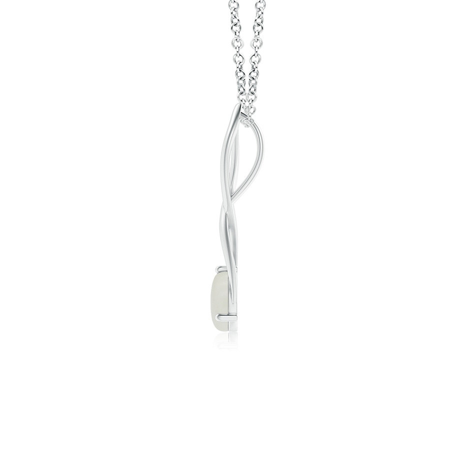 6mm AAAA Round Moonstone Infinity Twist Pendant in S999 Silver side 1