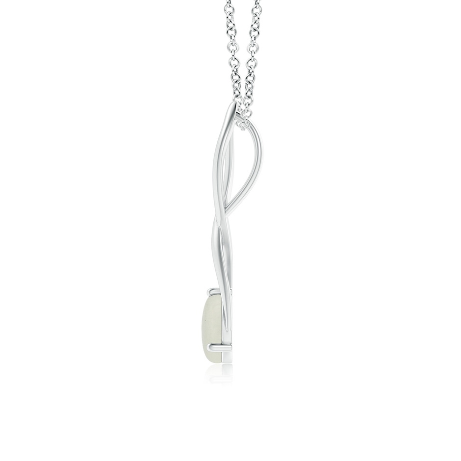 7mm AA Round Moonstone Infinity Twist Pendant in S999 Silver side 1