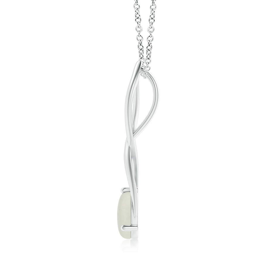 8mm AA Round Moonstone Infinity Twist Pendant in S999 Silver side 1
