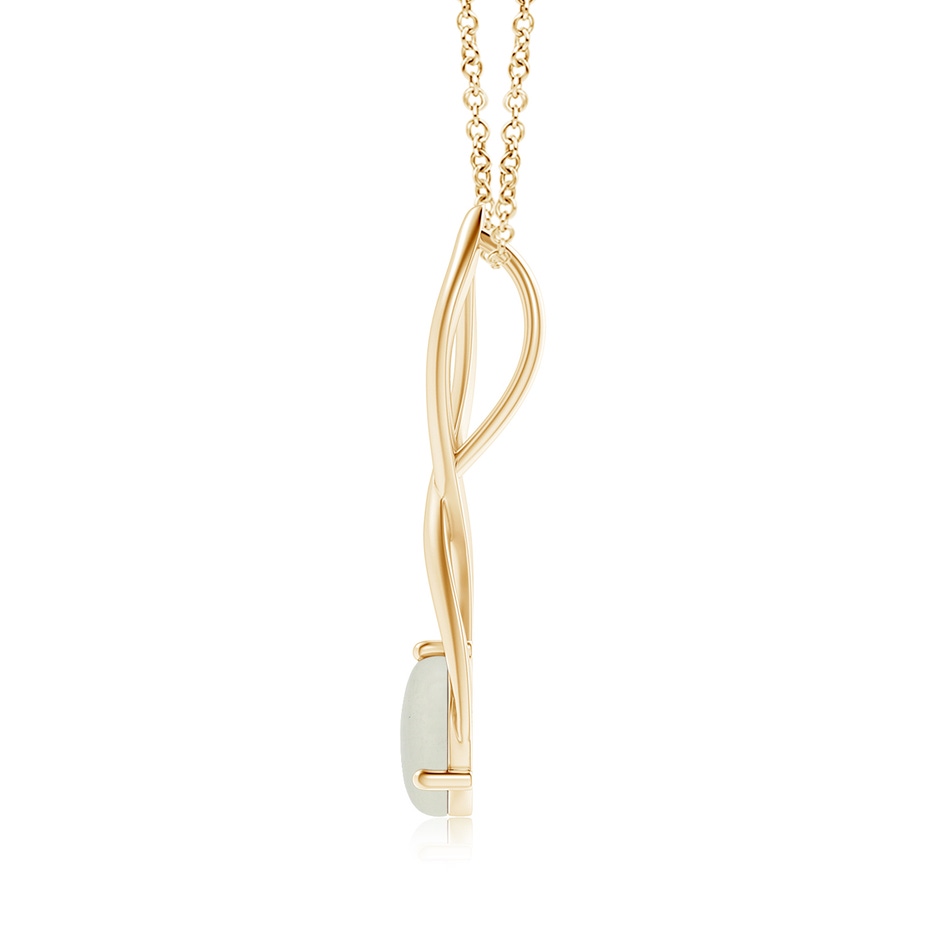 8mm AA Round Moonstone Infinity Twist Pendant in Yellow Gold side 1