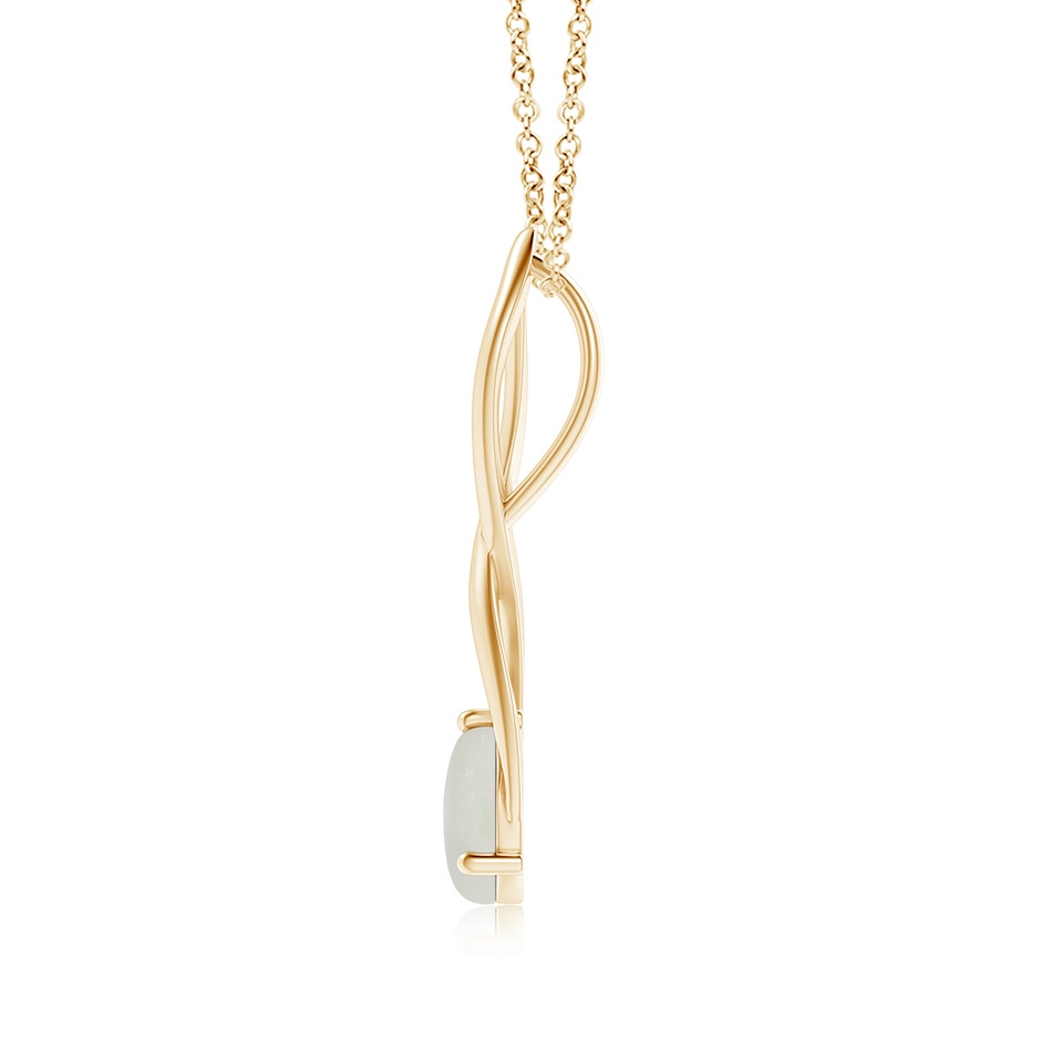 8mm AAA Round Moonstone Infinity Twist Pendant in Yellow Gold side 1