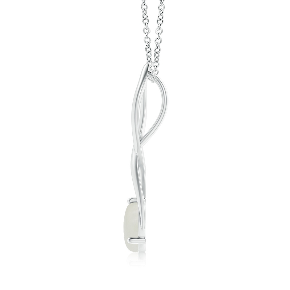 8mm AAAA Round Moonstone Infinity Twist Pendant in S999 Silver side 1