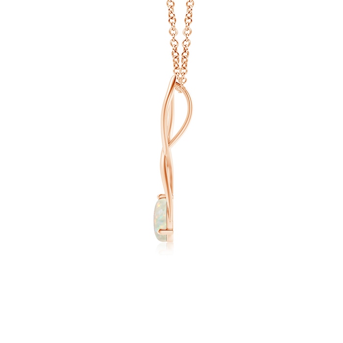6mm AAA Round Opal Infinity Twist Pendant in Rose Gold product image