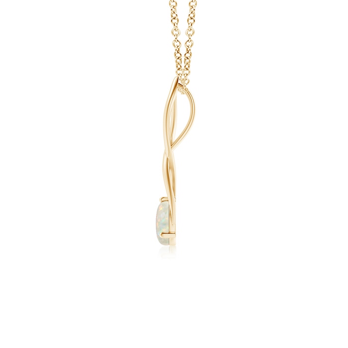 6mm AAA Round Opal Infinity Twist Pendant in Yellow Gold product image