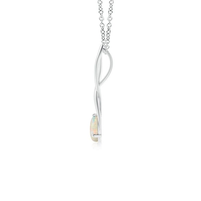 6mm AAAA Round Opal Infinity Twist Pendant in P950 Platinum Product Image