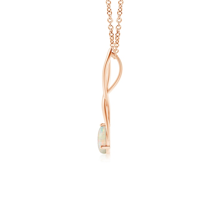 6mm AAAA Round Opal Infinity Twist Pendant in Rose Gold Product Image