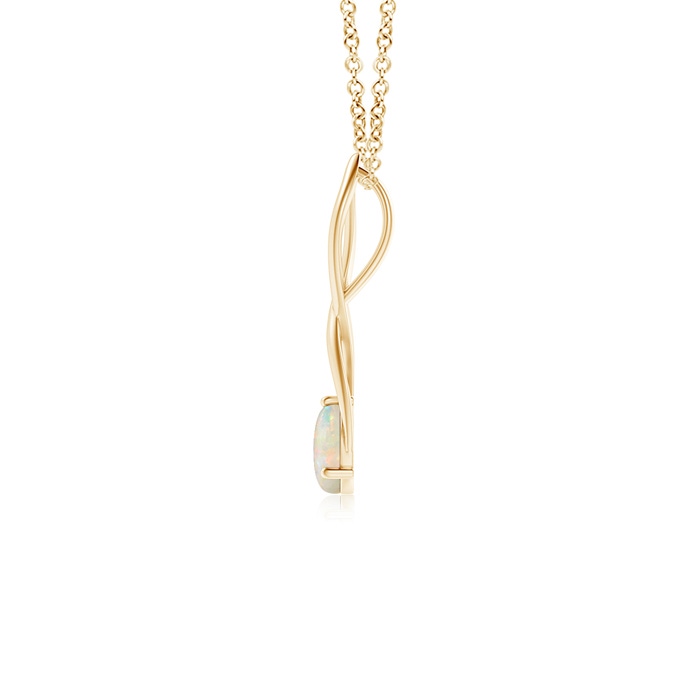 6mm AAAA Round Opal Infinity Twist Pendant in Yellow Gold product image