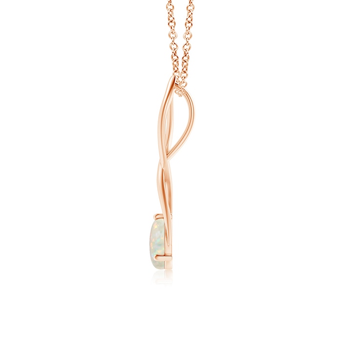 7mm AAA Round Opal Infinity Twist Pendant in Rose Gold product image