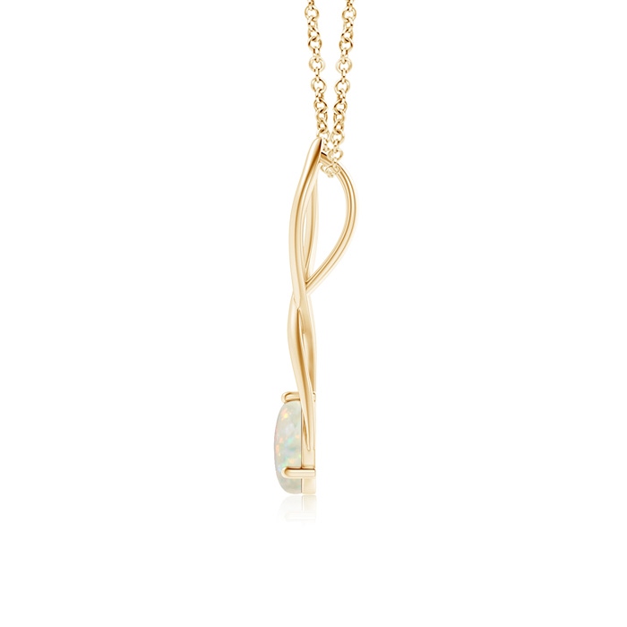 7mm AAA Round Opal Infinity Twist Pendant in Yellow Gold product image