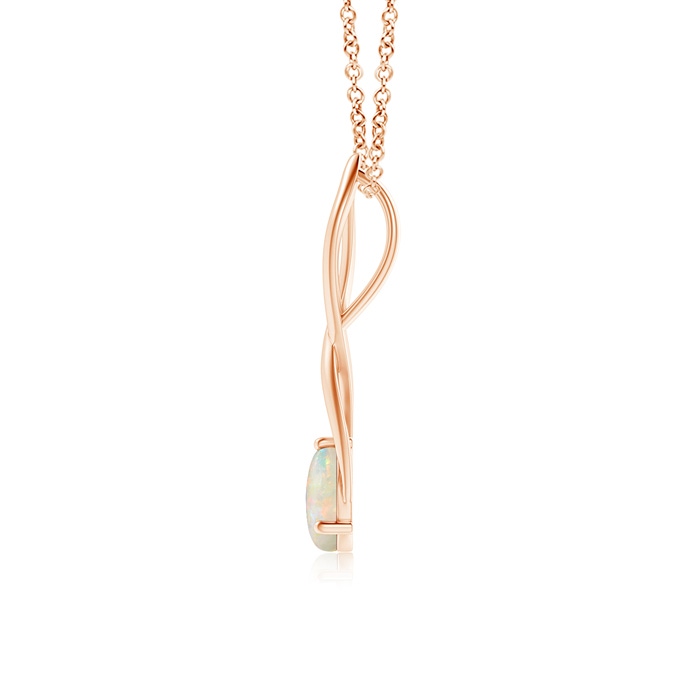 7mm AAAA Round Opal Infinity Twist Pendant in Rose Gold product image