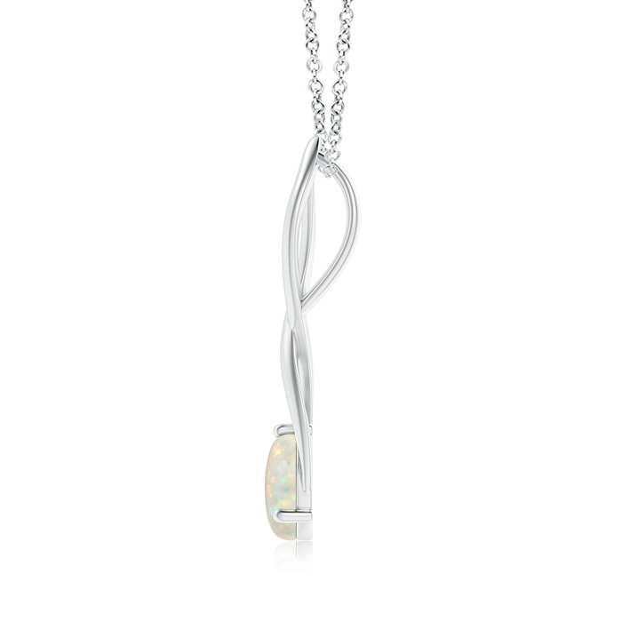 8mm AAA Round Opal Infinity Twist Pendant in White Gold product image