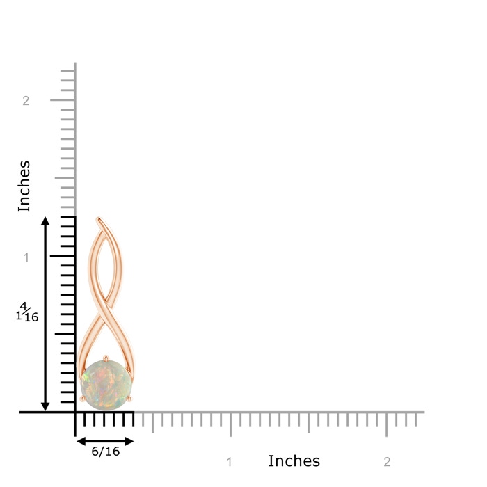 8mm AAAA Round Opal Infinity Twist Pendant in Rose Gold product image