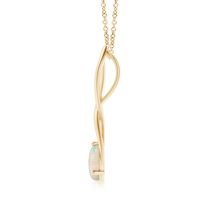 8mm AAAA Round Opal Infinity Twist Pendant in Yellow Gold product image