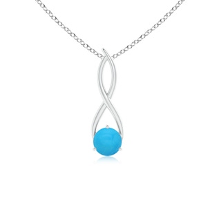 6mm AAAA Round Turquoise Infinity Twist Pendant in S999 Silver