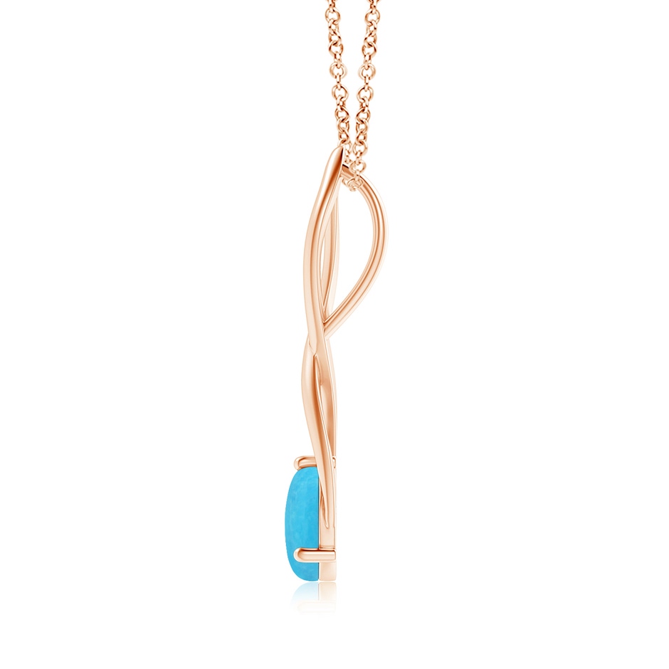 8mm A Round Turquoise Infinity Twist Pendant in Rose Gold side 1