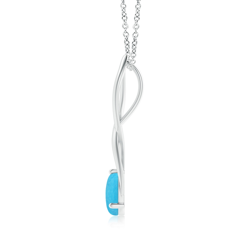 8mm A Round Turquoise Infinity Twist Pendant in S999 Silver side 1