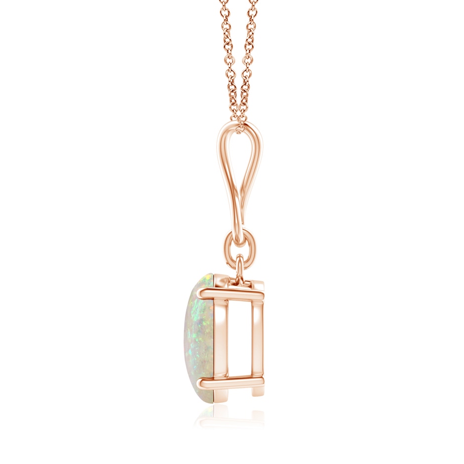 10x8mm AAA Oval Opal Dangle Pendant with Infinity Loop Bale in 18K Rose Gold side 199