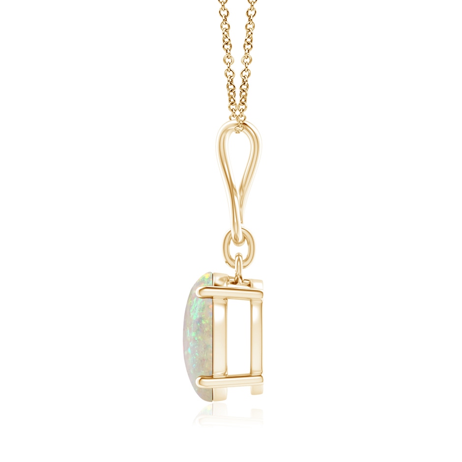 10x8mm AAA Oval Opal Dangle Pendant with Infinity Loop Bale in Yellow Gold side 199