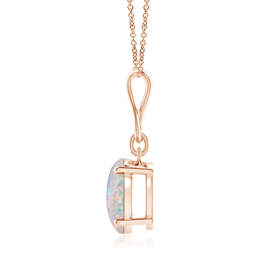 10x8mm AAAA Oval Opal Dangle Pendant with Infinity Loop Bale in 18K Rose Gold side 199