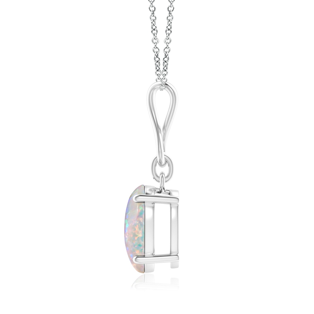 10x8mm AAAA Oval Opal Dangle Pendant with Infinity Loop Bale in P950 Platinum Side1