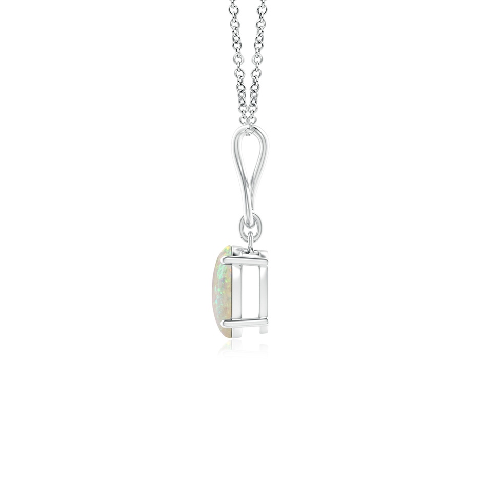 7x5mm AAA Oval Opal Dangle Pendant with Infinity Loop Bale in White Gold side 199