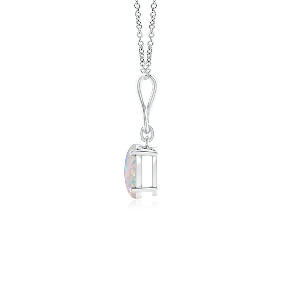 7x5mm AAAA Oval Opal Dangle Pendant with Infinity Loop Bale in White Gold side 199