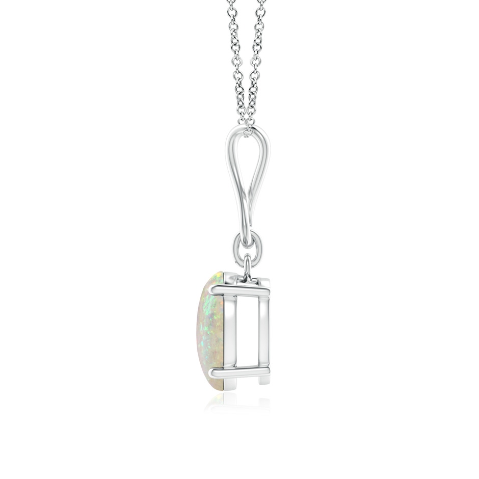 9x7mm AAA Oval Opal Dangle Pendant with Infinity Loop Bale in S999 Silver side 199