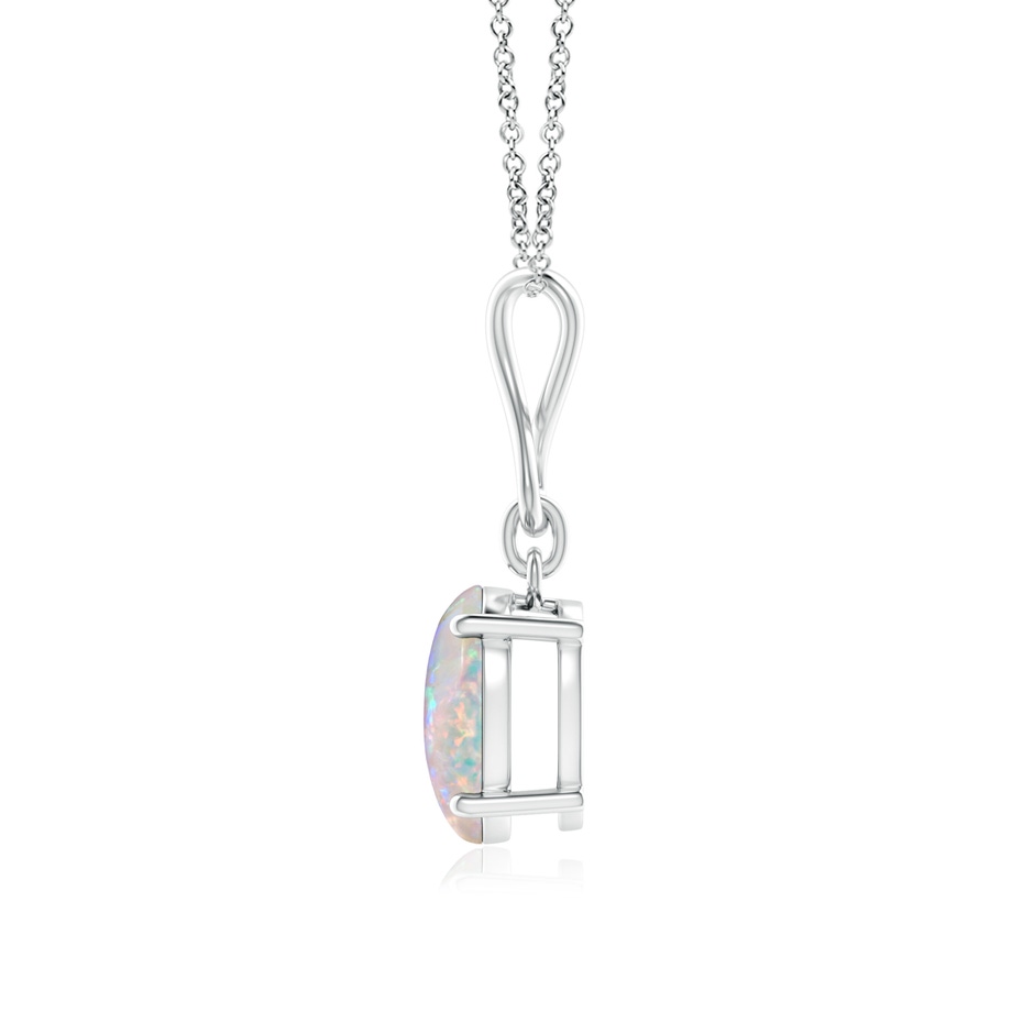 9x7mm AAAA Oval Opal Dangle Pendant with Infinity Loop Bale in S999 Silver side 199
