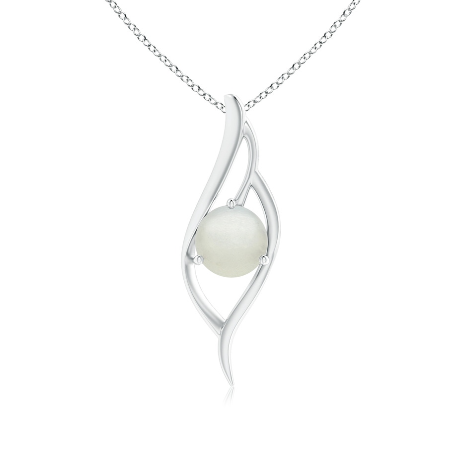 8mm AA Moonstone Angel Wing Bypass Pendant in S999 Silver 