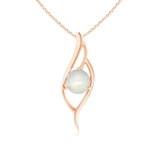 8mm AAAA Moonstone Angel Wing Bypass Pendant in Rose Gold
