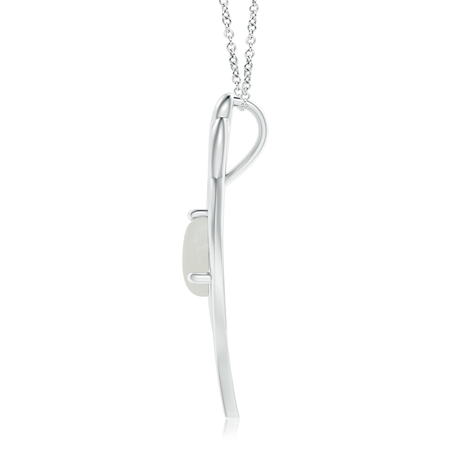 9mm A Moonstone Angel Wing Bypass Pendant in White Gold side 1