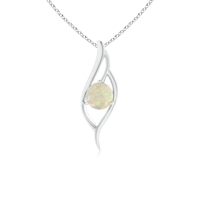 7mm AAA Opal Angel Wing Bypass Pendant in P950 Platinum