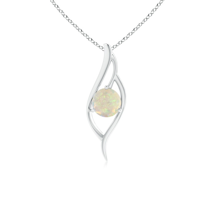 7mm AAA Opal Angel Wing Bypass Pendant in S999 Silver 
