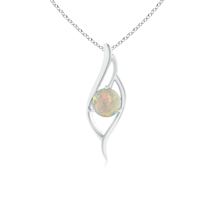7mm AAAA Opal Angel Wing Bypass Pendant in P950 Platinum