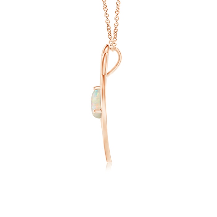 7mm AAAA Opal Angel Wing Bypass Pendant in Rose Gold Product Image