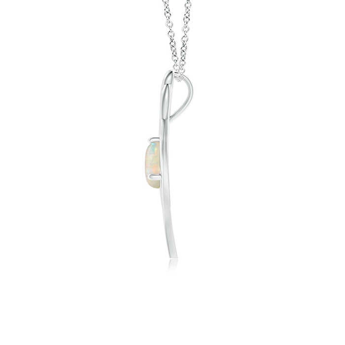 7mm AAAA Opal Angel Wing Bypass Pendant in White Gold product image