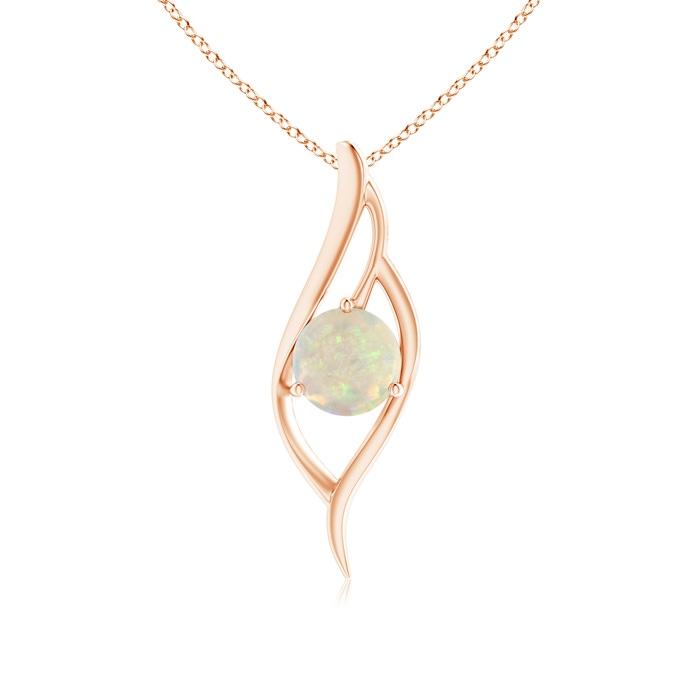 8mm AAA Opal Angel Wing Bypass Pendant in Rose Gold 