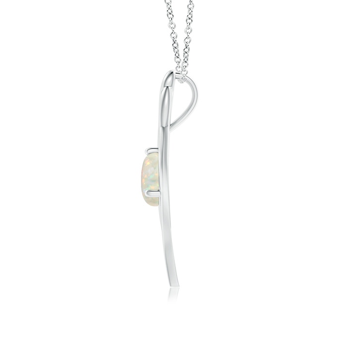 8mm AAA Opal Angel Wing Bypass Pendant in White Gold product image