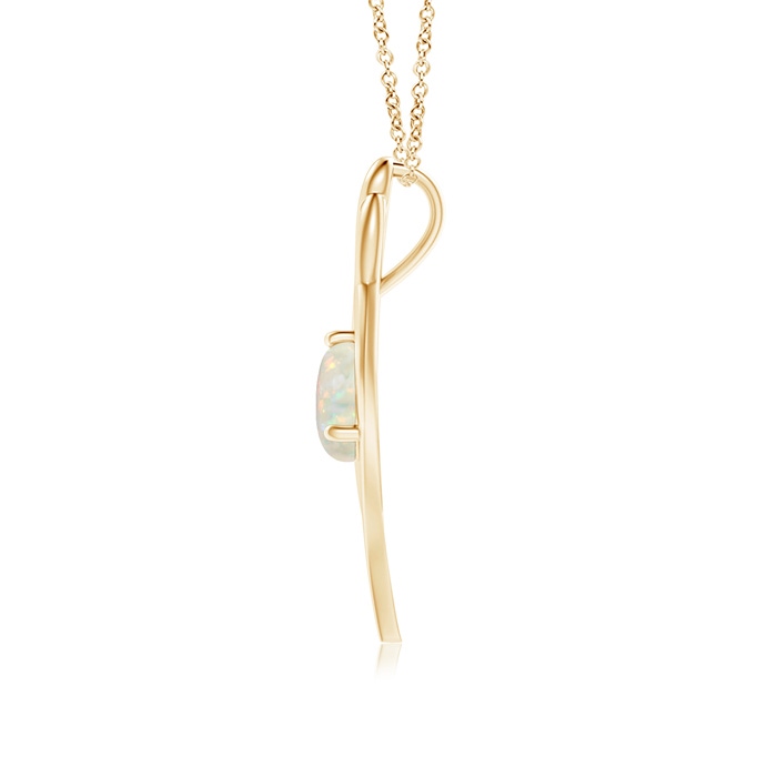 8mm AAA Opal Angel Wing Bypass Pendant in Yellow Gold product image