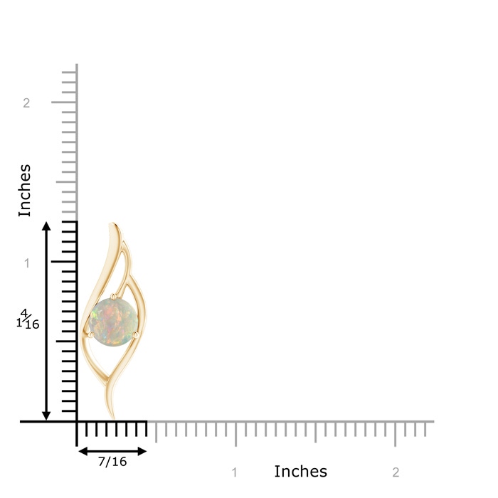 8mm AAAA Opal Angel Wing Bypass Pendant in 10K Yellow Gold product image