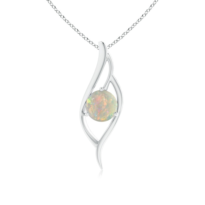 8mm AAAA Opal Angel Wing Bypass Pendant in P950 Platinum 