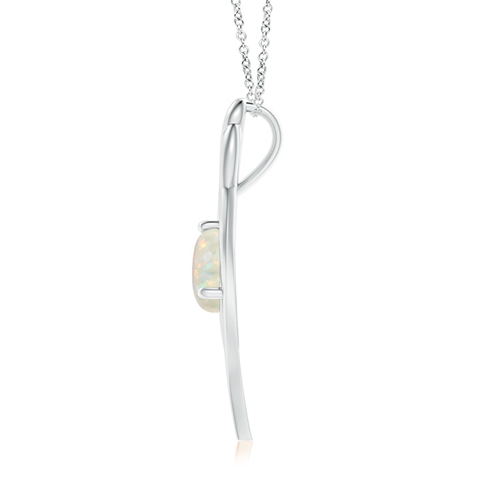 9mm AAA Opal Angel Wing Bypass Pendant in White Gold product image