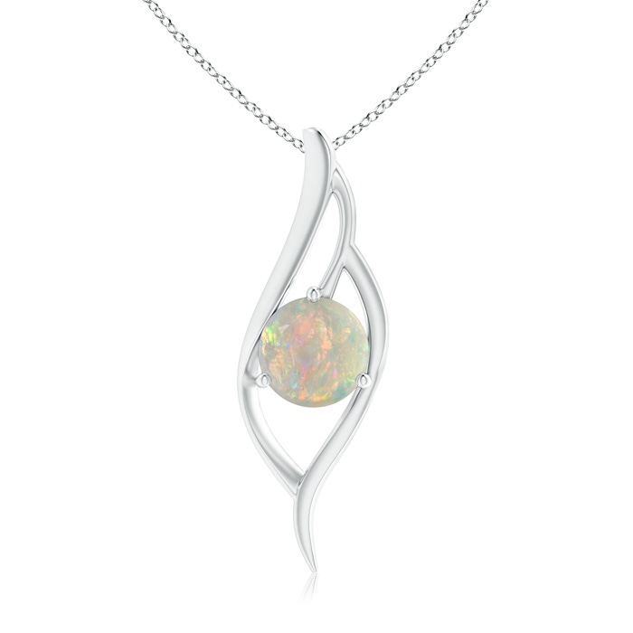 9mm AAAA Opal Angel Wing Bypass Pendant in P950 Platinum 