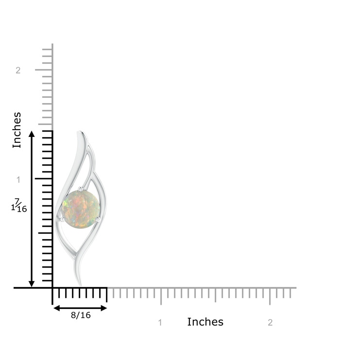 9mm AAAA Opal Angel Wing Bypass Pendant in P950 Platinum product image
